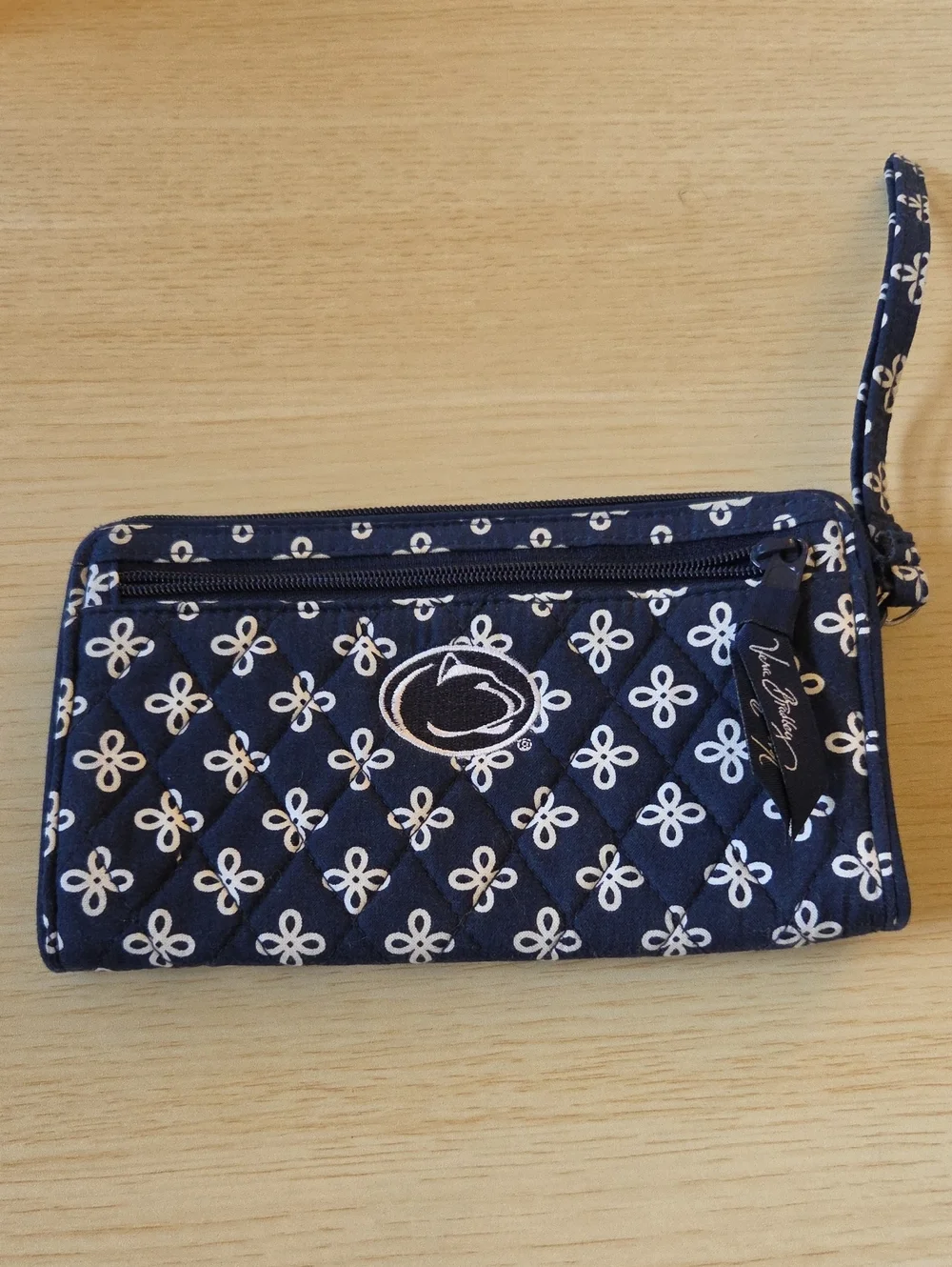 Vera Bradley Navy Blue and White Quilted Zip Pouch